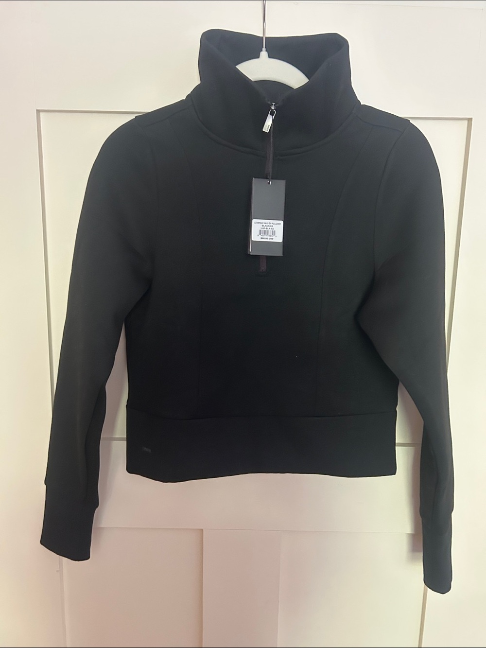 Black Funnel Neck Pullover Sweatshirt - 1/4 Zip
